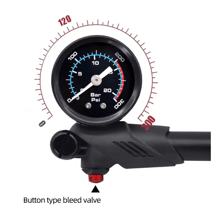 ThinkRider 300PSI Portable Bike Shock Pump with Pressure Gauge