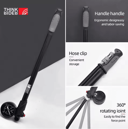 ThinkRider 300PSI Portable Bike Shock Pump with Pressure Gauge