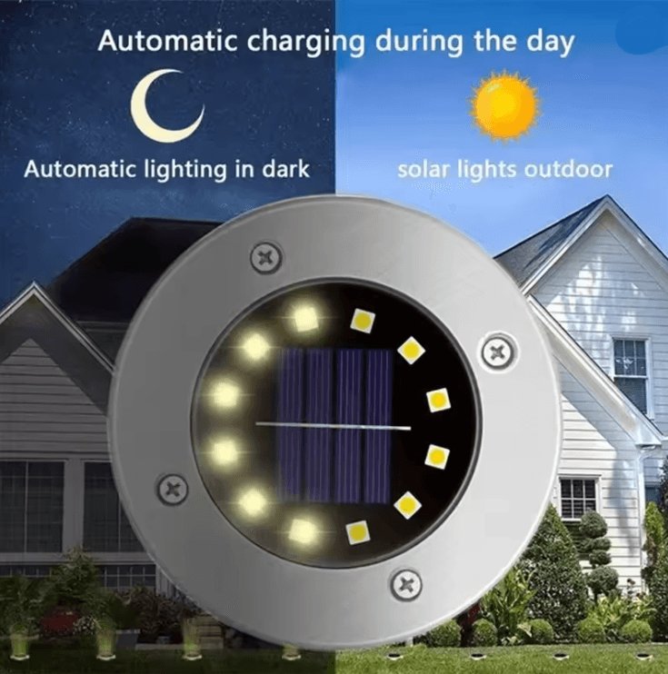 SolarGlow Outdoor Disk Lights Set