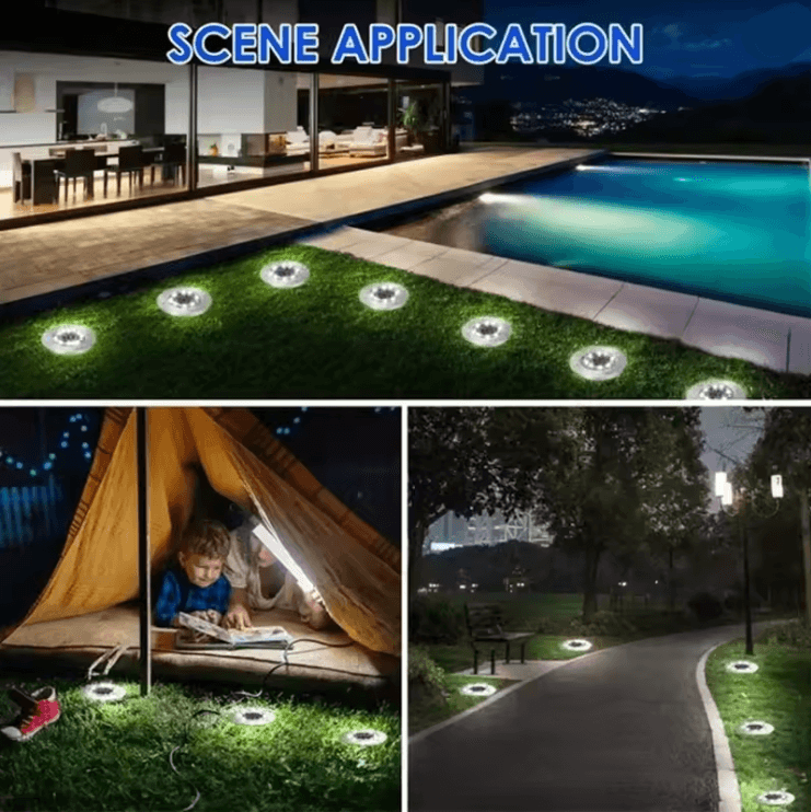 SolarGlow Outdoor Disk Lights Set