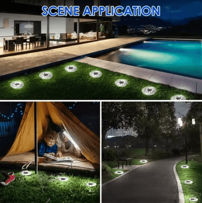 SolarGlow Outdoor Disk Lights Set