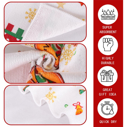 Merry Christmas Kitchen Towels, Gingerbread Man Dish Towel, Party Decoration, Navidad Natal Holiday Gift