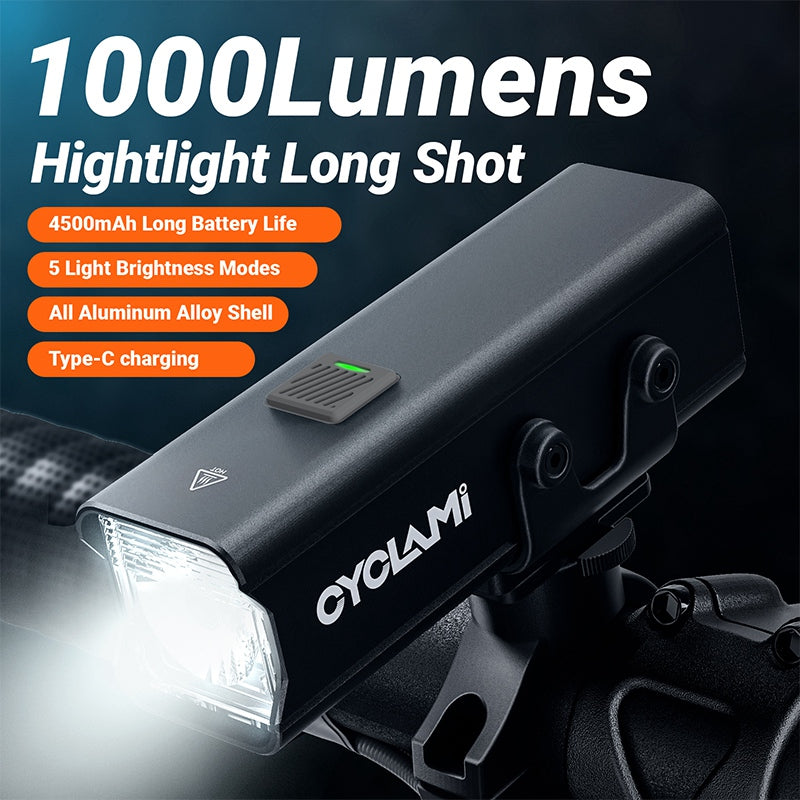 Type C Rechargeable LED Bike Light, Waterproof Front Lamp, Bicycle Headlight, Essential Bike Accessories