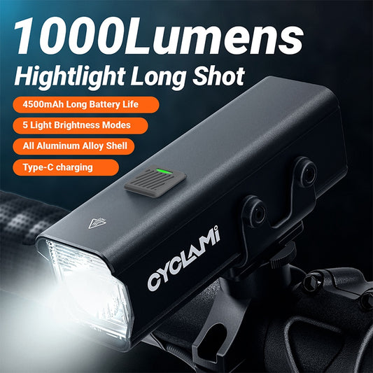 Type C Rechargeable LED Bike Light, Waterproof Front Lamp, Bicycle Headlight, Essential Bike Accessories