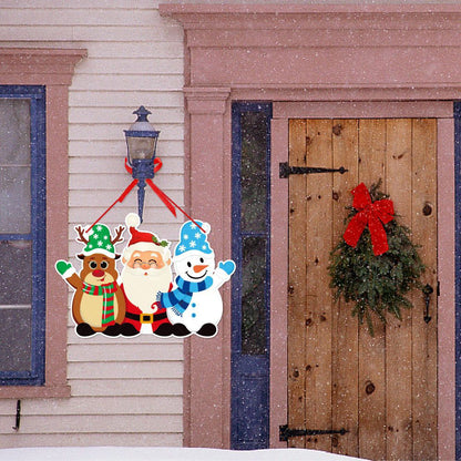 Xmas Paper Banner Drop Ornaments, Christmas Door Hanging Pendant, Santa Claus Snowman, Merry Christmas Decorations