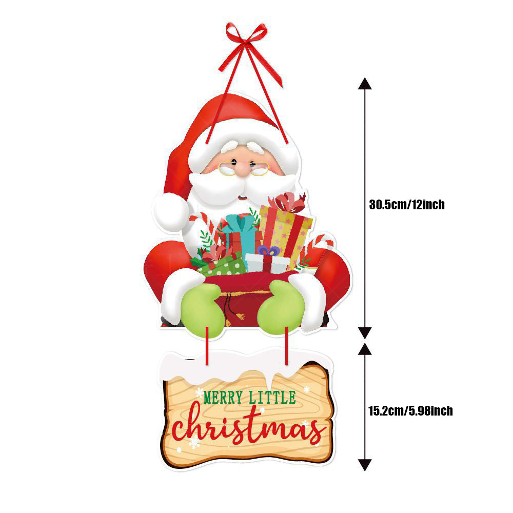 Xmas Paper Banner Drop Ornaments, Christmas Door Hanging Pendant, Santa Claus Snowman, Merry Christmas Decorations