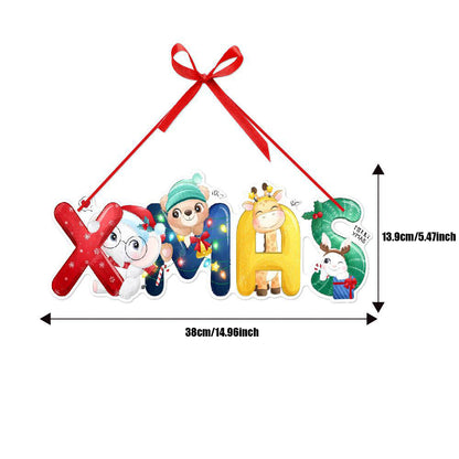 Xmas Paper Banner Drop Ornaments, Christmas Door Hanging Pendant, Santa Claus Snowman, Merry Christmas Decorations