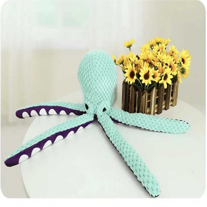SnugglePup Plush Octopus Interactive Dog Toy with Squeaker Sound