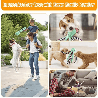 SnugglePup Plush Octopus Interactive Dog Toy with Squeaker Sound