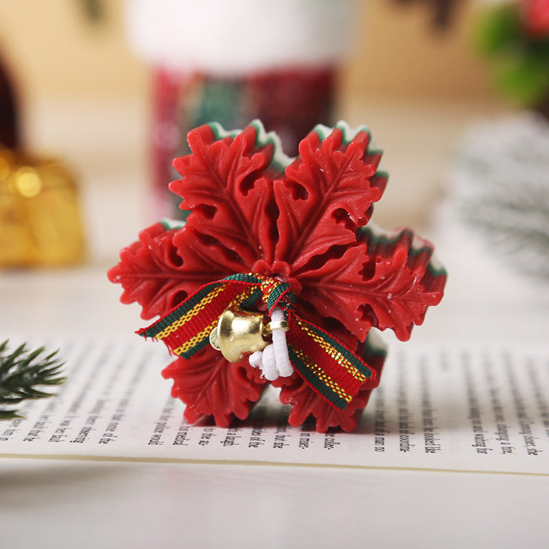 Christmas Soy Wax Candle, Snowflake Aroma Candle Set, Festive Fragrance Decoration, Holiday Companion Gift