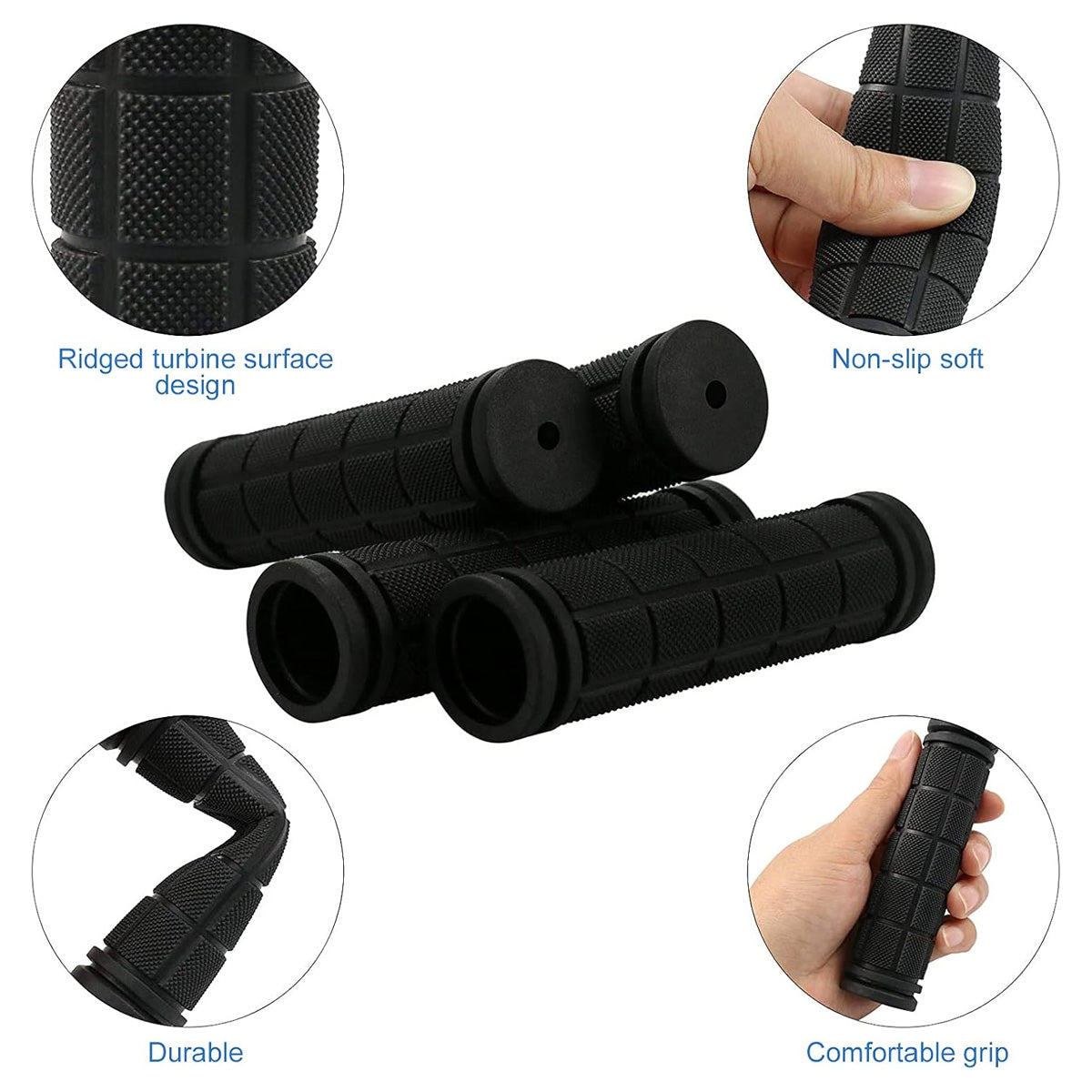 Soft Rubber Handlebar Grip, Anti Slip Bicycle Grip Cover, Kids Mountain Bike Handle Grip Accessories