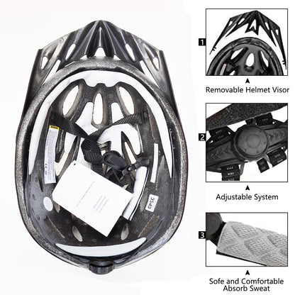 Lightweight Hollow Bicycle Helmet, Safety Head Protection, Comfortable Lining for Men and Women Riders