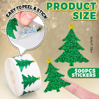 Christmas Tree Sticker Reel, Children's Toy Stickers, Waterproof Packaging Sticker Labels, Christmas Decorations