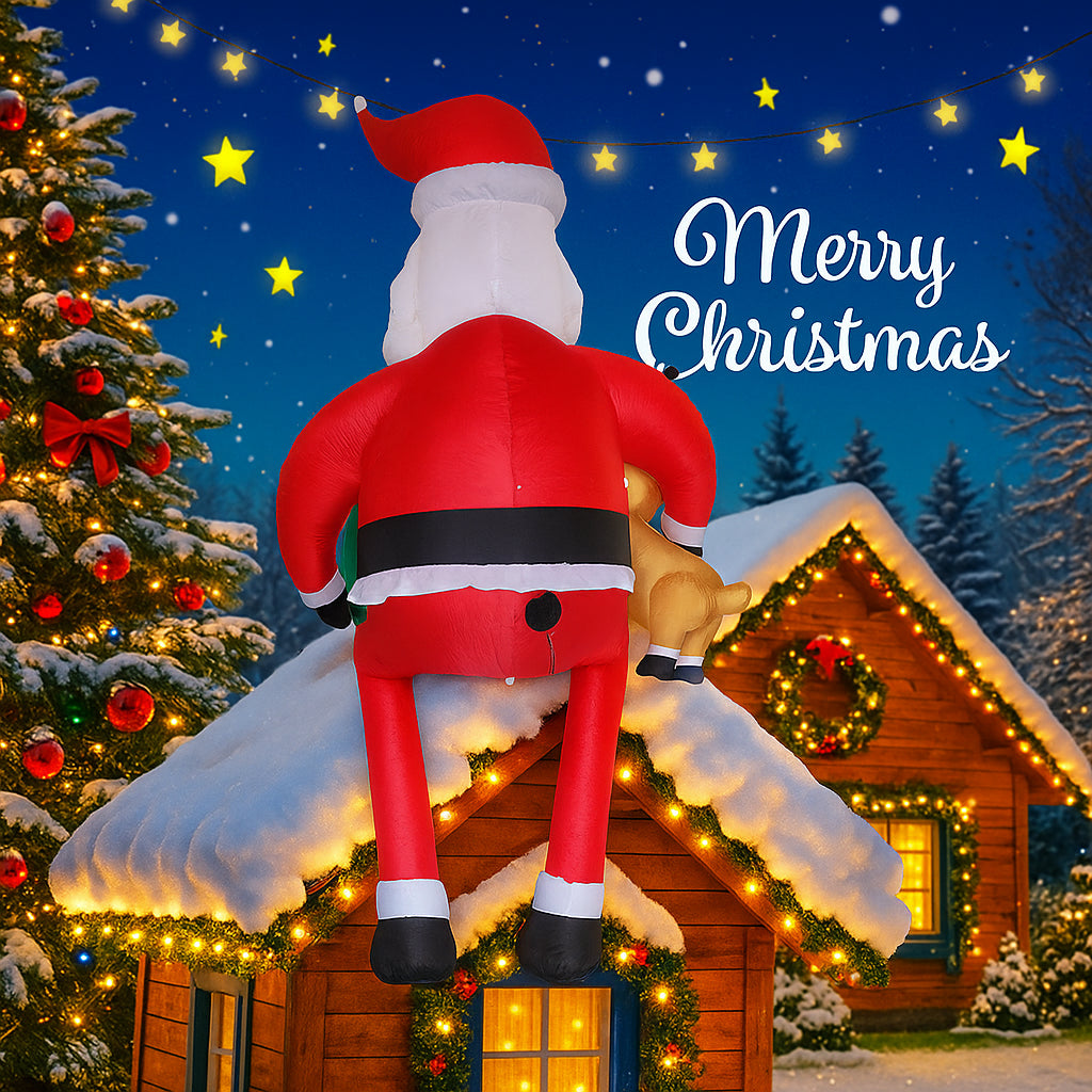 Xmas Yard Decor Reindeer Gift, LED Inflatable Christmas Toy Santa Claus Decoration, Home Ornament, Christmas Gifts