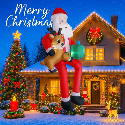 Xmas Yard Decor Reindeer Gift, LED Inflatable Christmas Toy Santa Claus Decoration, Home Ornament, Christmas Gifts