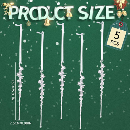 Christmas Decorative Pendants, Acrylic Threaded Ice Cone, Arrangement Cone And Bar Set, Simulated Ice Bars