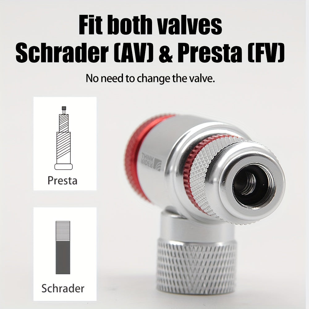 Aluminum Bike Pump, Bicycle Inflator, Schrader Presta Valve Adapter, Tire Tube Pump for Bicycles