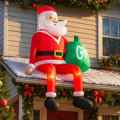 LED Lights Home Yard Ornaments, Inflatable Toy Christmas Decorations, Inflatable Santa Claus On Chimney