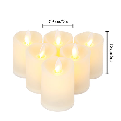 6Pcs Flameless LED Candles, Battery Operated Flickering Candles, Fake Plastic Candles for Home Decor, Weddings
