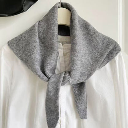 Soft Triangle Scarf, Winter Warm Pashmina, Bright Solid Color Thickened Shawl