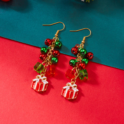 Asymmetrical Christmas Earrings, Santa Claus Snowman, Snowflake Tree, Trendy Earrings for Women, Girls New Year Jewelry