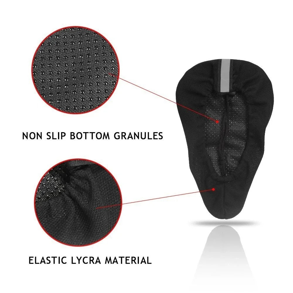 3D Soft Cycling Seat Cover, Bicycle Saddle Cushion, Thickened Sponge Pad, Mountain Bike Breathable Outdoor Accessory