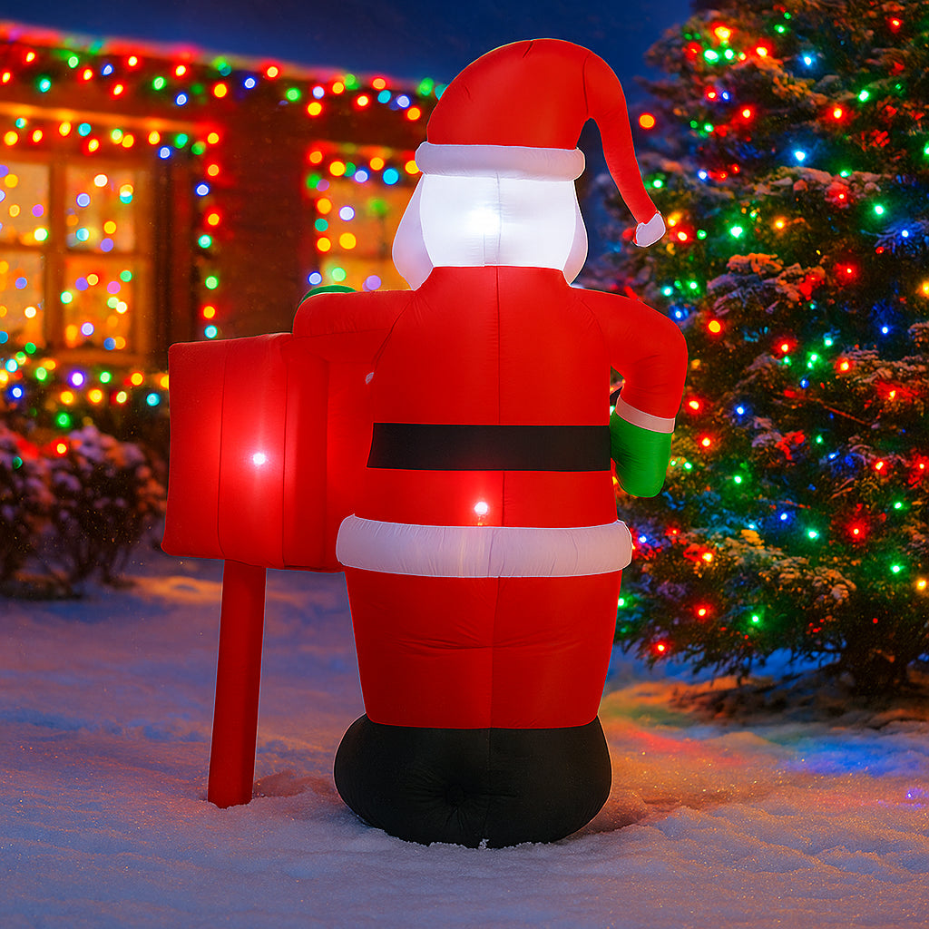 Inflatable Toy Christmas Decorations, Santa Claus Holding Sign Toy, Ornaments With LED Lights, Home Yard Holiday Decor