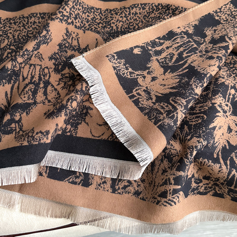 Brand Womens Scarf, Two Sided Print, Imitation Cashmere, Soft Warm Pashmina, Winter Shawl