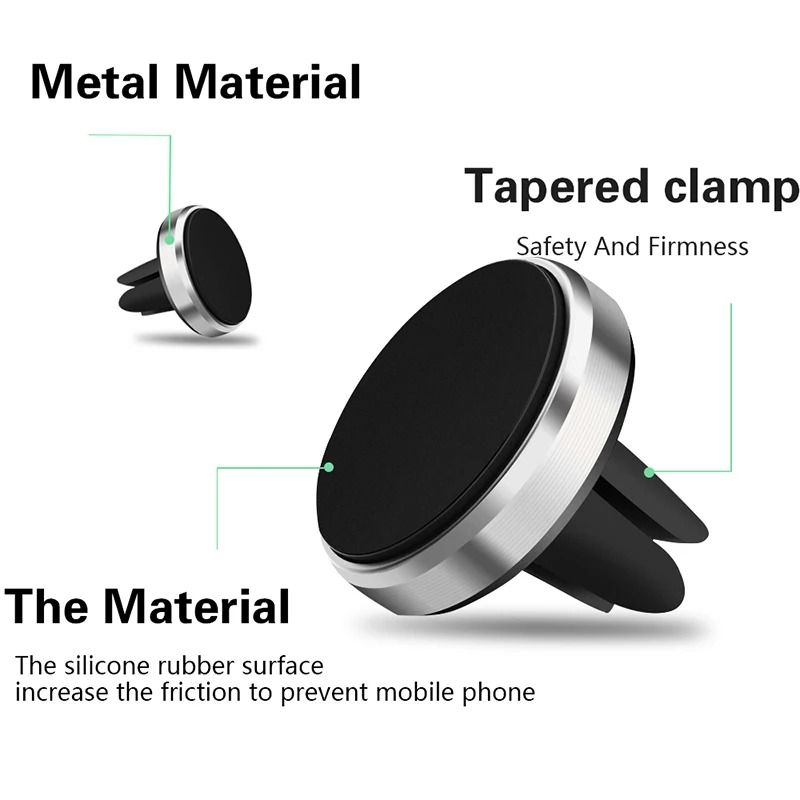 Magnetic Car Phone Holder Air Vent Mount Mobile Stand for iPhone Xiaomi Samsung