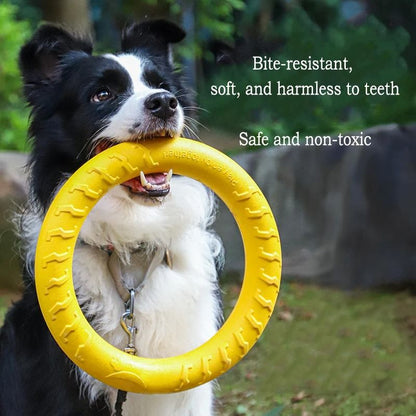 EVA Dog Toy Set 4-Pack Flying Disc Ball Tug Rope Chew Proof Teeth Cleaning Set
