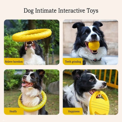 EVA Dog Toy Set 4-Pack Flying Disc Ball Tug Rope Chew Proof Teeth Cleaning Set