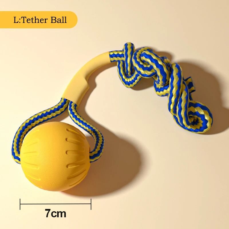 EVA Dog Toy Set 4-Pack Flying Disc Ball Tug Rope Chew Proof Teeth Cleaning Set