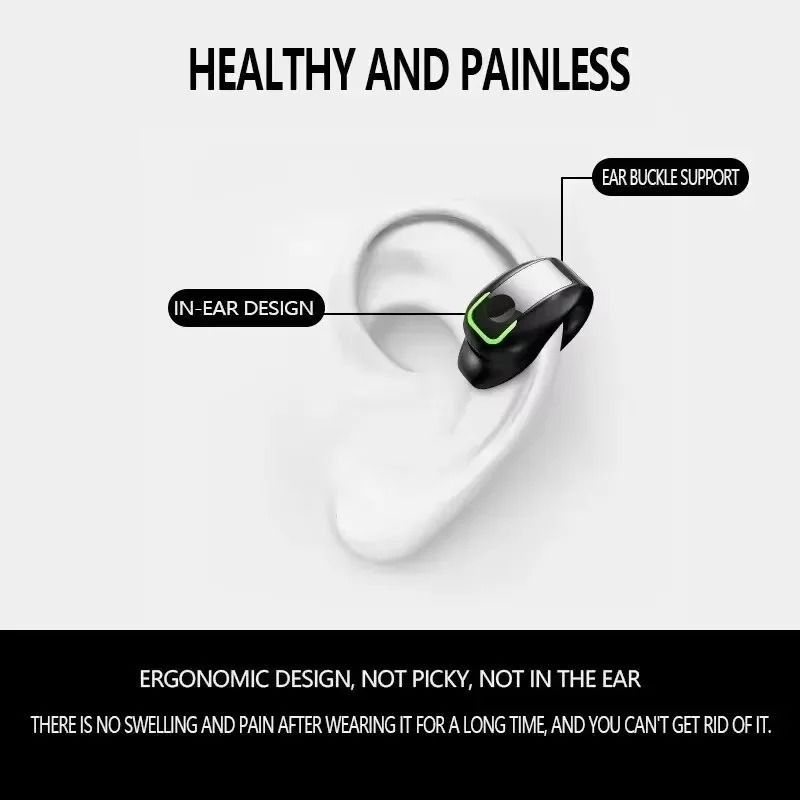 Bluetooth Earphone Clip On Mono Bone Conduction GD28 Wireless Headset