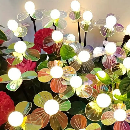 Solar Firefly Flower LED Light Outdoor Waterproof 2 Modes Decoration Lamp