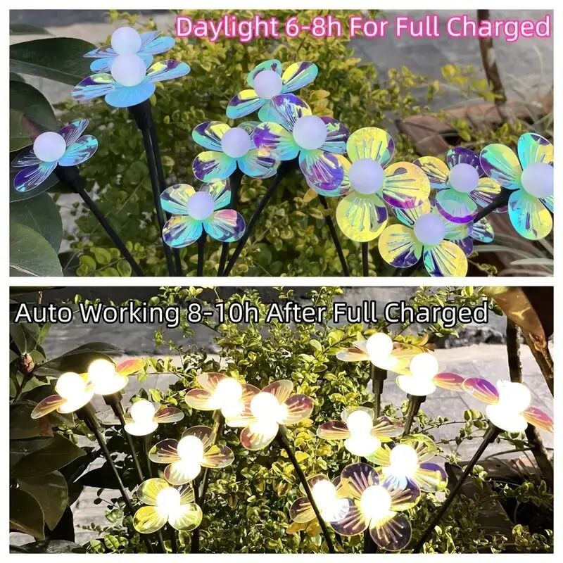 Solar Firefly Flower LED Light Outdoor Waterproof 2 Modes Decoration Lamp
