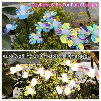 Solar Firefly Flower LED Light Outdoor Waterproof 2 Modes Decoration Lamp