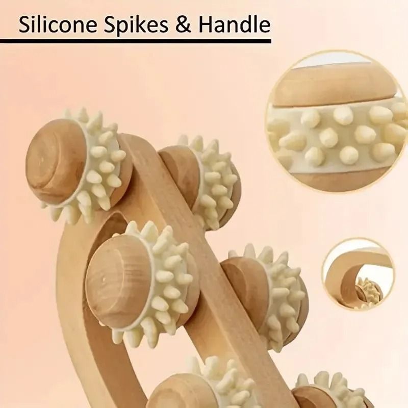 Wooden Massage Roller Tool Manual Back Leg Muscle Massager