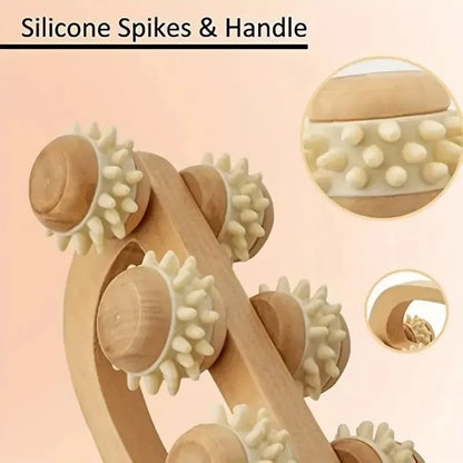 Wooden Massage Roller Tool Manual Back Leg Muscle Massager