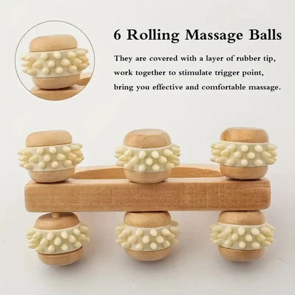 Wooden Massage Roller Tool Manual Back Leg Muscle Massager