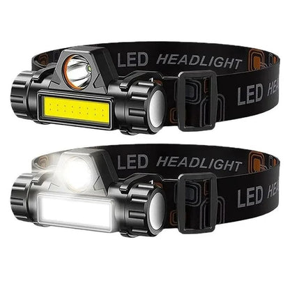 Rechargeable COB LED USB Headlamp Magnetic Waterproof Head Torch for Outdoor Use
