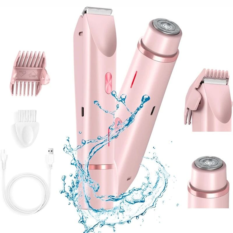 Electric Razor for Women 2 in 1 Painless Body and Facial Hair Remover