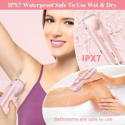 Electric Razor for Women 2 in 1 Painless Body and Facial Hair Remover
