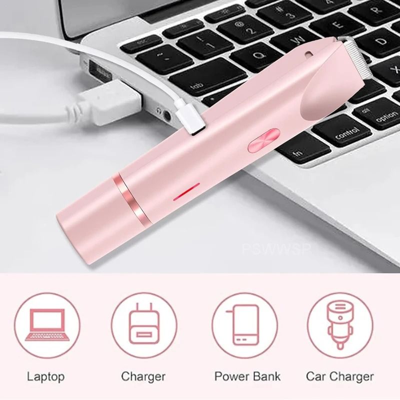 Electric Razor for Women 2 in 1 Painless Body and Facial Hair Remover