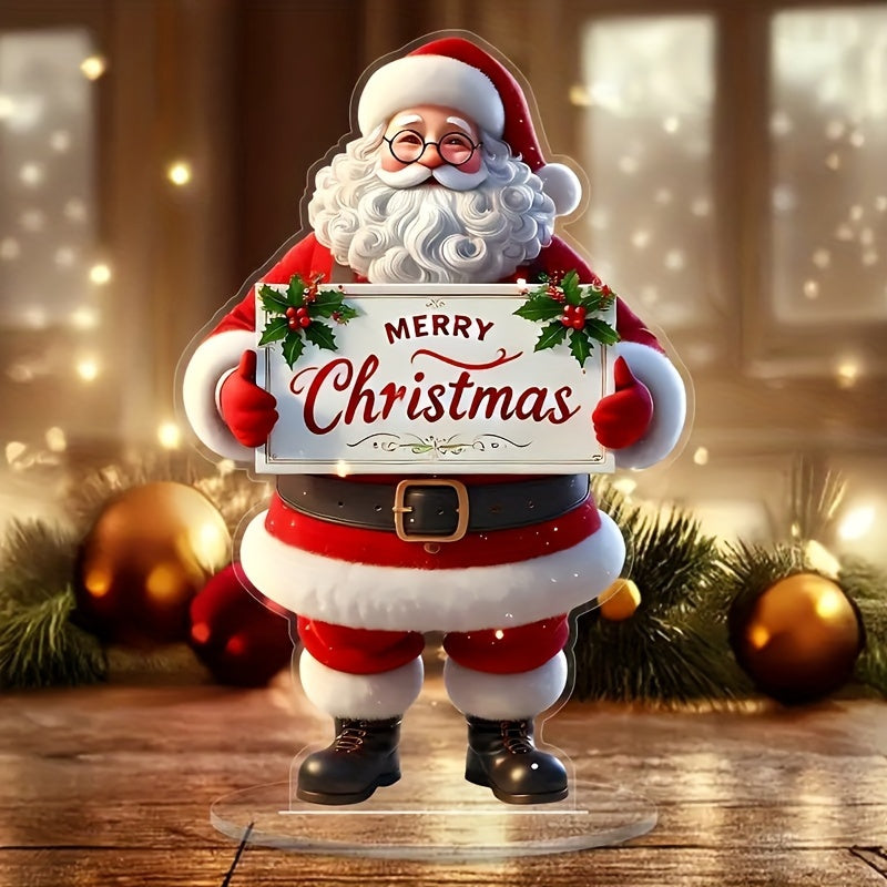 Decorative Art Style Christmas Display Board, Acrylic Logo Decoration, Multifunctional Festive Decor for Home and Office