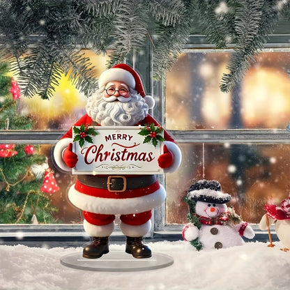 Decorative Art Style Christmas Display Board, Acrylic Logo Decoration, Multifunctional Festive Decor for Home and Office