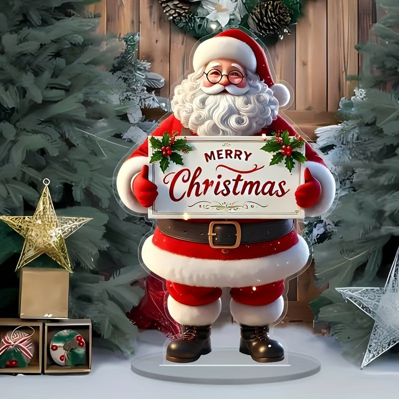 Decorative Art Style Christmas Display Board, Acrylic Logo Decoration, Multifunctional Festive Decor for Home and Office