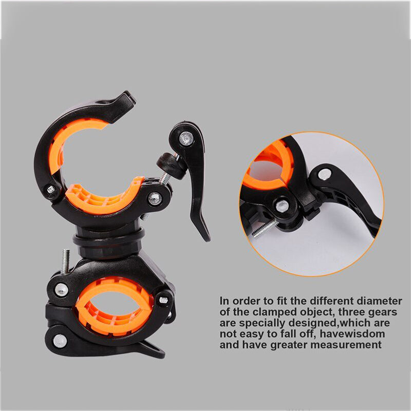 Multifunctional Rotatable Bike Light Holder, MTB LED Flashlight Bracket, Road Cycling Mount Accessory