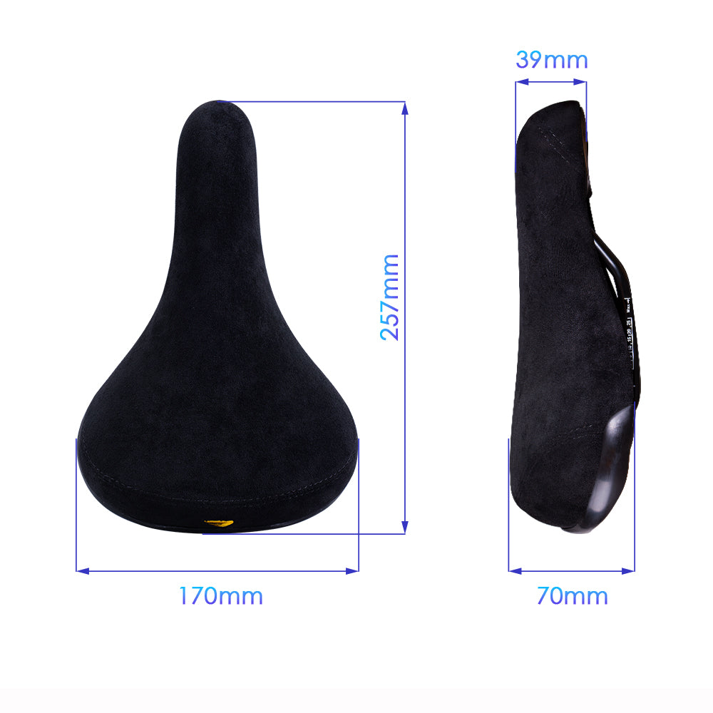 Flannelette Bike Seat, Wheelie Black Bicycle Saddle With Logos, Embroidery Logo Rail