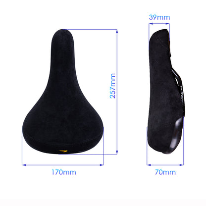 Flannelette Bike Seat, Wheelie Black Bicycle Saddle With Logos, Embroidery Logo Rail