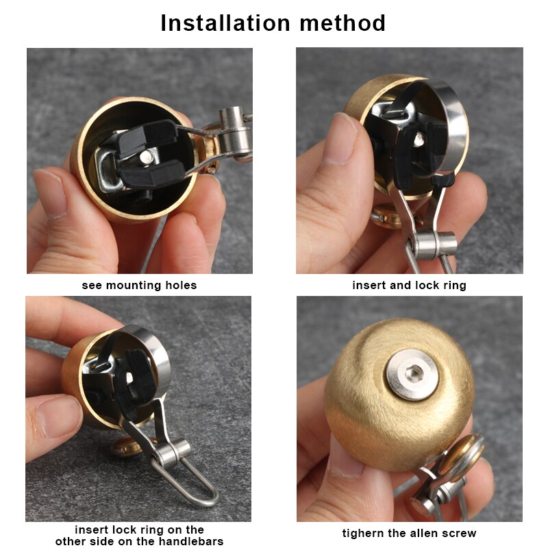 Retro Classical Bicycle Bell, Clear Loud Sound Steel Copper, Mountain Bike Handlebar Horn, Safety Cycling Ring Alarm